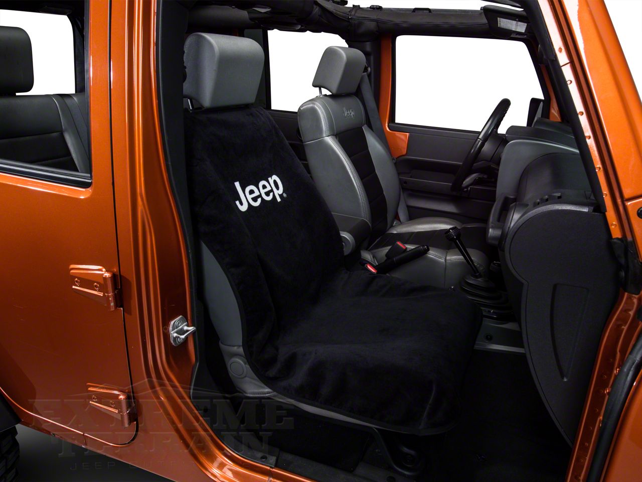 Clazzio 712011blk Black Leather Front Row Seat Cover for Jeep Wrangler 2 Door 